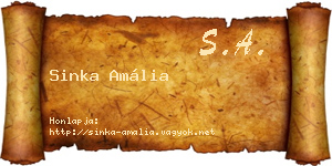 Sinka Amália névjegykártya
